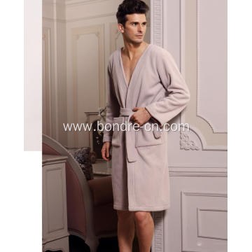 Kimono Men's Fine Plush Fleece Bathrobe